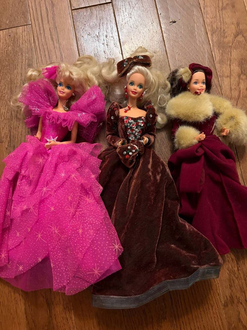Lot of 3 Holiday Barbie Dolls 1990 Special Edition Collection